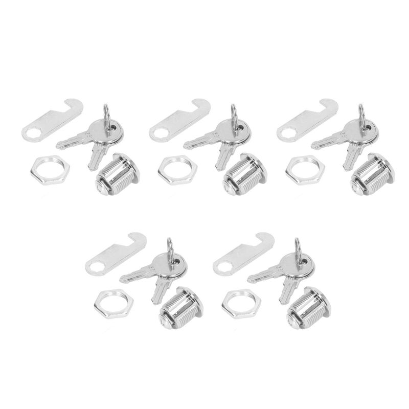 5 Pack Cabinet Cam Lock Lock 5/8in Zinc Alloy for Vending Machine Truck Pickup Tool Box ATM - Image 3