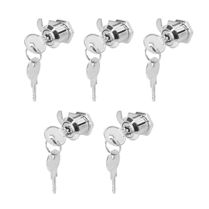5 Pack Cabinet Cam Lock Lock 5/8in Zinc Alloy for Vending Machine Truck Pickup Tool Box ATM - Image 2