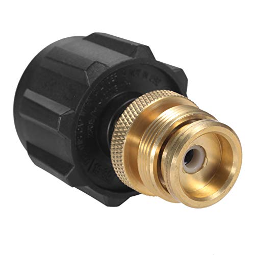Aupoko Propane Cylinder Adaptor Convert, Portable 1LB Propane Tank Regulator Adapter with QCC Type1 Connector, 1"-20UNEF Throwaway Flexible Hose Line Adapter for Barbecue Grill - Image 1