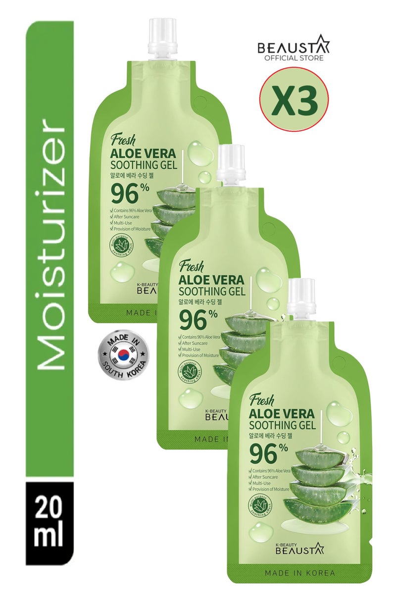 BEAUSTA Natural Ingredients Moisture Soothing Aloe Vera Soothing Gel (3 Sachets ) 20 Ml - Image 1