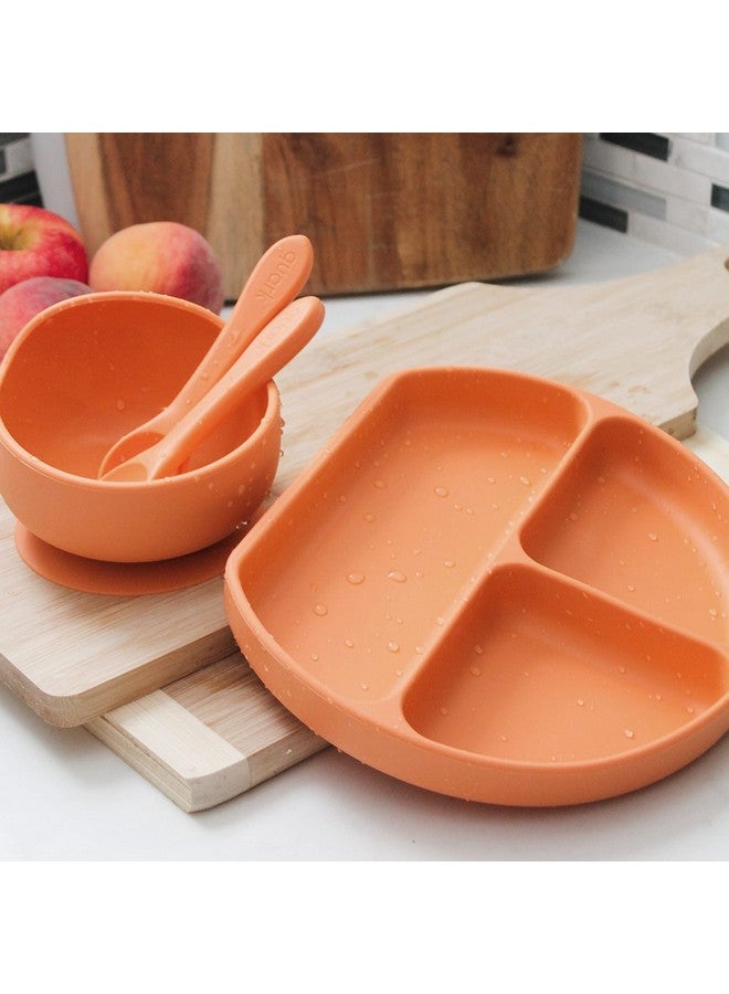 Quark Feedi 5-Piece Silicone Baby Feeding Set by Quark - Baby Led Weaning Supplies - Toddler Plates and Bowls set - Adjustable Silicone Baby Bib with Food Catcher & Baby Utensils - Microwave/Dishwasher Safe - Image 4