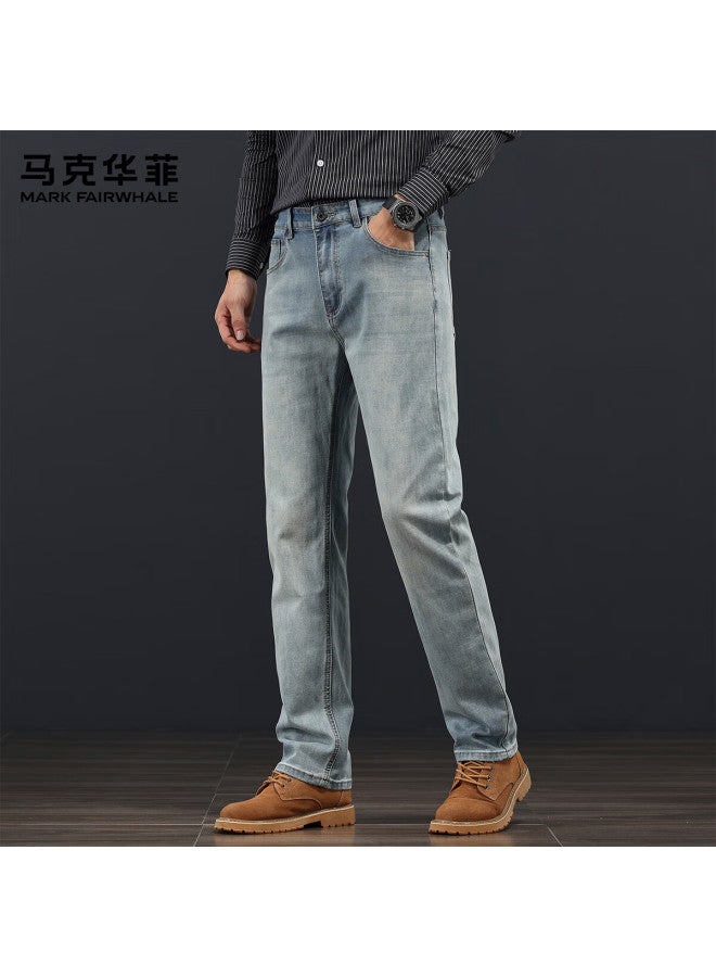 Mark Fairwhale High-end Men's Jeans Spring New Loose Straight-leg Trendy Light Business Casual Pants For Men