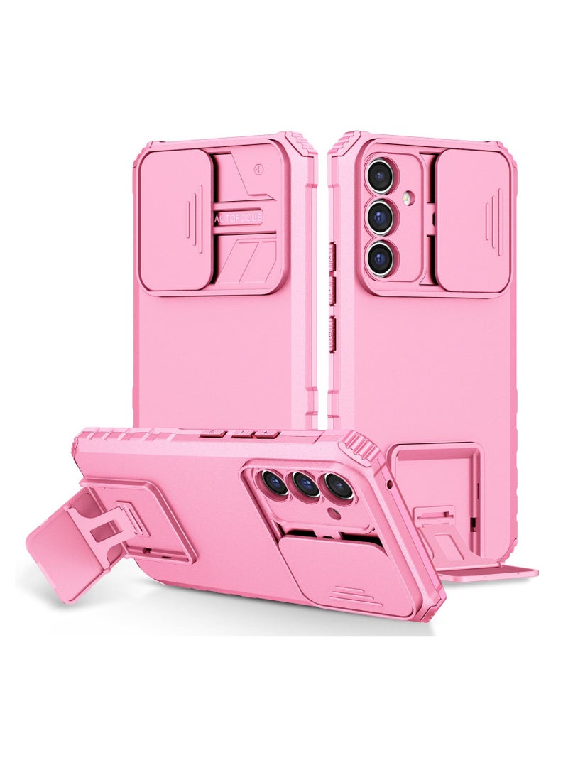 for Samsung Galaxy A36 / Galaxy A56 5G Case Cover, Innovative Telescopic Bracket, Sliding Protection Camera Window, Slim Thin PC&TPU Shockproof Mobile Phone Case for Samsung Galaxy A36 / Galaxy A56 5G, Pink