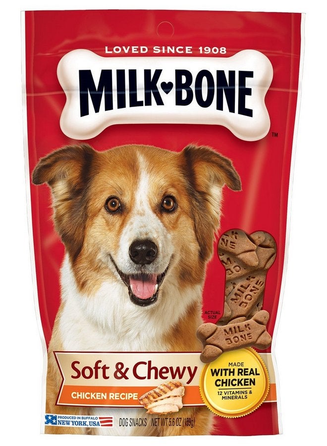 ميلك-بون مكافآت الكلاب المصنوعة من الدجاج الطري والطري من Milk-Bone، 5.6 أونصة (عبوة من 5 قطع) - Image 1