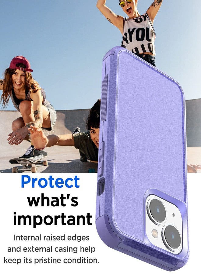 ايه اي كيس جراب AICase المتين ثلاثي الطبقات لهاتف iPhone 14 (6.1 بوصة) - مقاوم للصدمات بمعايير عسكرية، تصميم نحيف، مانع للانزلاق، لون بنفسجي - Image 3