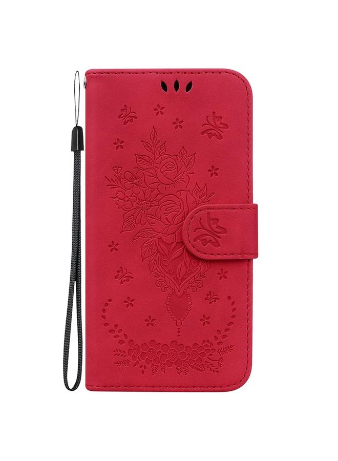 S-TOP Case For Samsung Galaxy A15 Butterfly Rose Embossed Leather Phone Case - Image 2