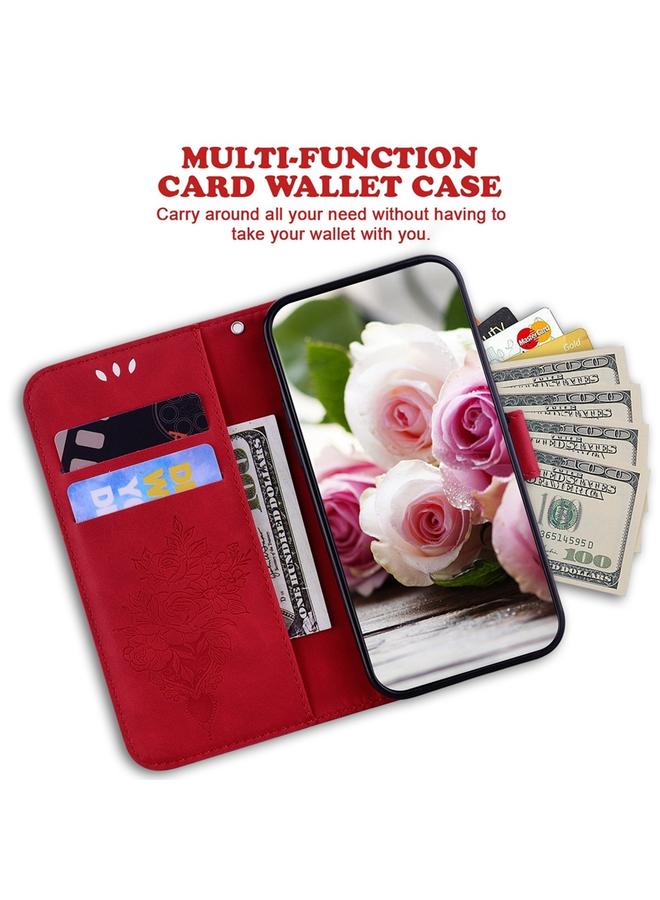 S-TOP Case For Samsung Galaxy A15 Butterfly Rose Embossed Leather Phone Case - Image 4