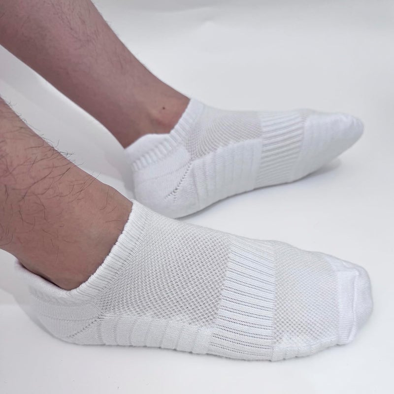 PUJANE 5 Pairs Athletic Running Ankle Socks Cushioned Breathable Low Cut Sports Tab Cotton Socks for Men and Women - Image 4