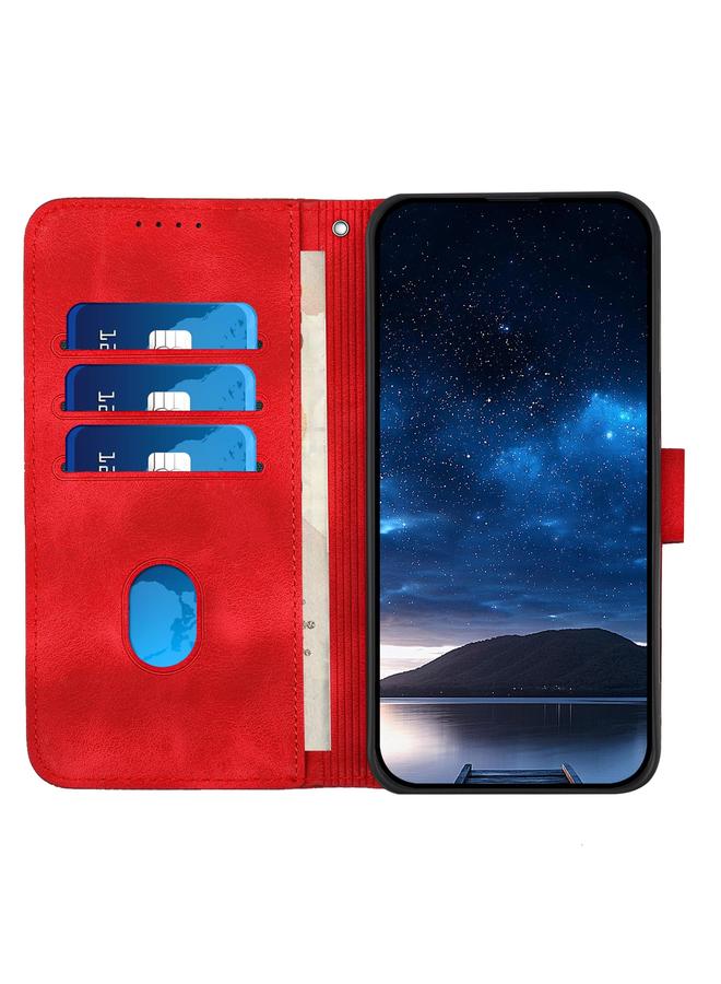 S-TOP Case For Samsung Galaxy M34 YX0080 Grid Butterfly Embossed Pattern Flip Leather Phone Case with Lanyard - Image 4
