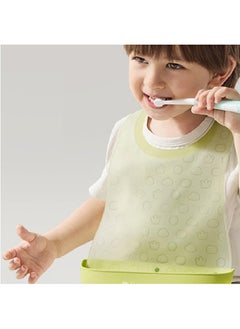 Babycare Babycare - 2-in-1 Baby Bib – Green, Waterproof Silicone Feeding Bib with Food Catcher & Detachable Cloth Layer – Safety Approved for Babies  - Image 4