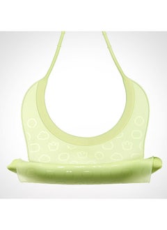 Babycare Babycare - 2-in-1 Baby Bib – Green, Waterproof Silicone Feeding Bib with Food Catcher & Detachable Cloth Layer – Safety Approved for Babies  - Image 2