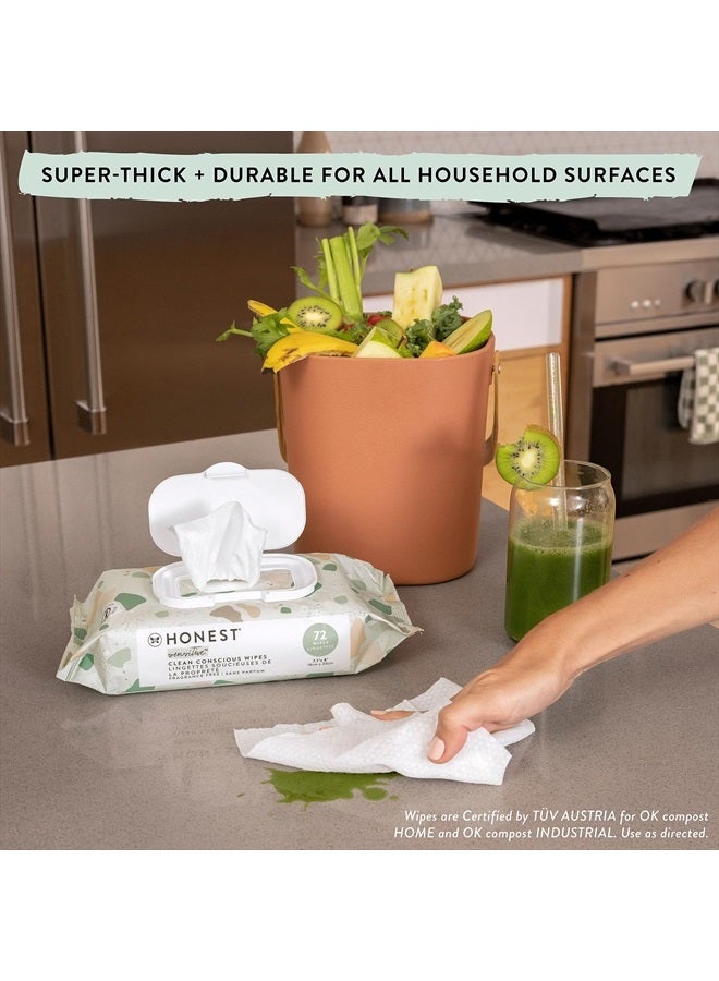 The Honest Company Clean Conscious Unscented Wipes | Over 99% Water, Compostable, Plant-Based, Baby Wipes | Hypoallergenic for Sensitive Skin, EWG Verified | Geo Mood, 648 Count - Image 2