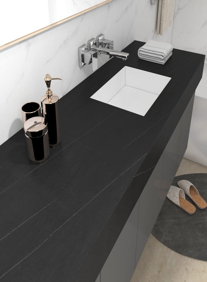 Decotalk 30"x120" Black Marble Contact Paper for Countertops Waterproof Marble Peel and Stick Wallpaper for Kitchen Counter Black Contact Paper for Bathroom Wallpaper Self Adhesive Matte Vinyl Sticker - Image 3