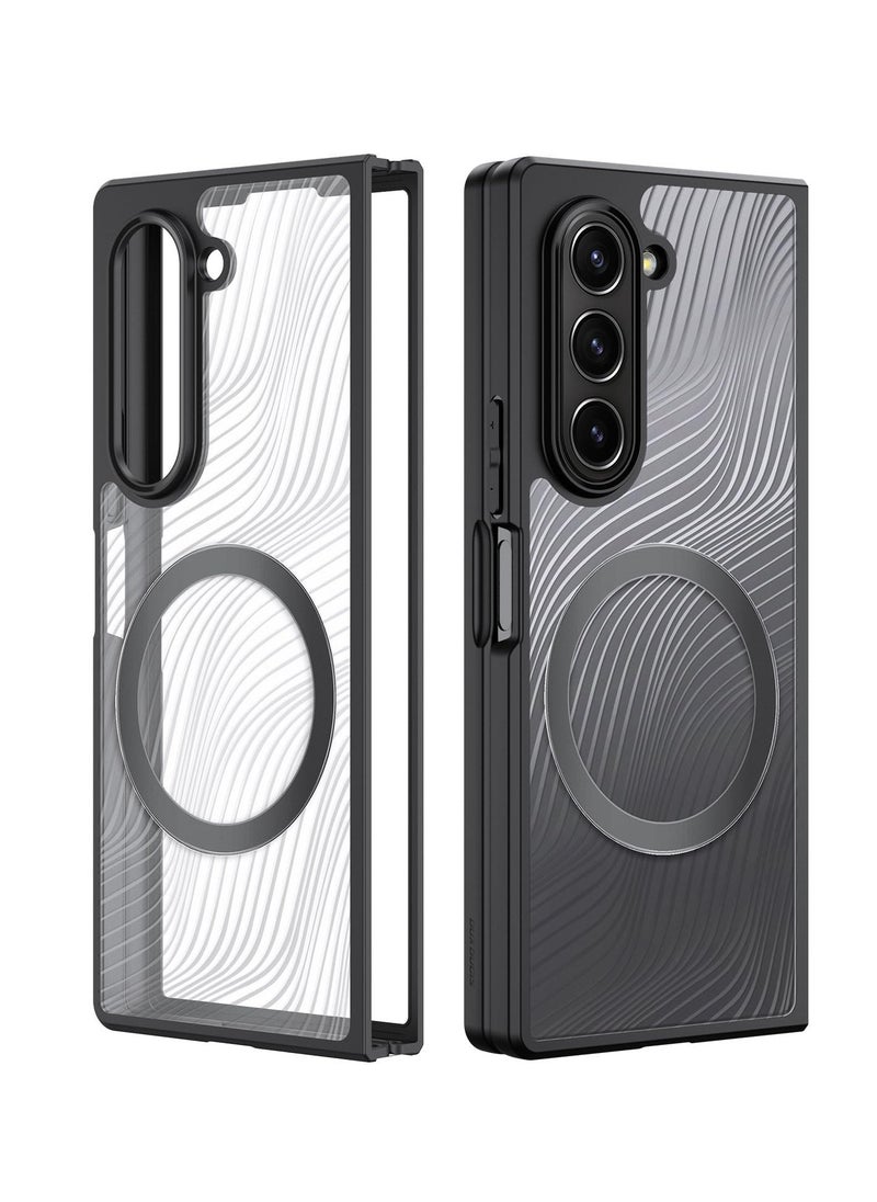 Aookay Magnetic Case for Samsung Galaxy Z Fold 6, Compatible with MagSafe, Hydrophobic Fade Resistant, Fingerprint Resistant, Shock Resistant Protective Case, Slim Frosted Transparent  Case (Z Fold 6)  - Image 5
