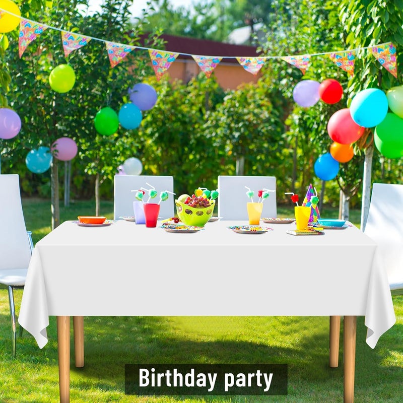 PLULON 15Pcs Tablecloth Plastic Black Green White Table Cover 54 x 108 Inch Rectangle Halloween Thanksgiving Birthday Party Home Kitchen Dining Table Decorations - Image 4