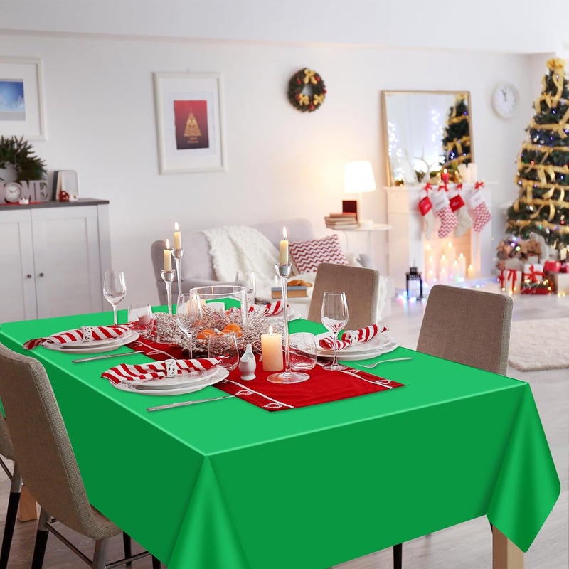 PLULON 15Pcs Tablecloth Plastic Black Green White Table Cover 54 x 108 Inch Rectangle Halloween Thanksgiving Birthday Party Home Kitchen Dining Table Decorations - Image 5