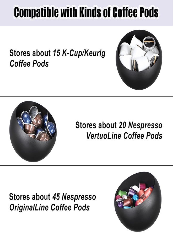 ELLDOO Coffee Pod Holder, Black Metal Coffee Pod Storage for K Cup Nespresso Vertuo Keurig, Creamer Organizer Candy Bowl Fruit Jar for Countertop Kitchen Breakroom (Without Base) - Image 3