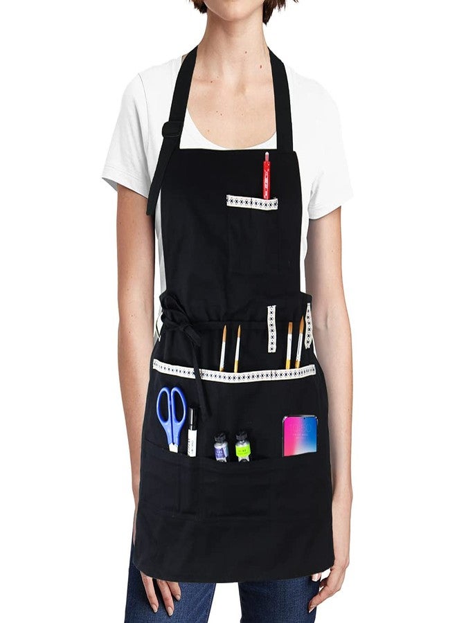 FreeNFond Adjustable Artist Apron with Pockets for Women Men Canvas Painting Aprons for Arts Gardening Utility or Work - Image 1