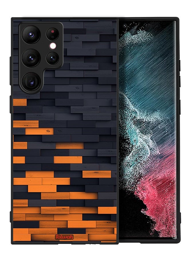 Tolwak Samsung Galaxy S22 Ultra 5G Protective Case Cover Wooden Wall - Image 2