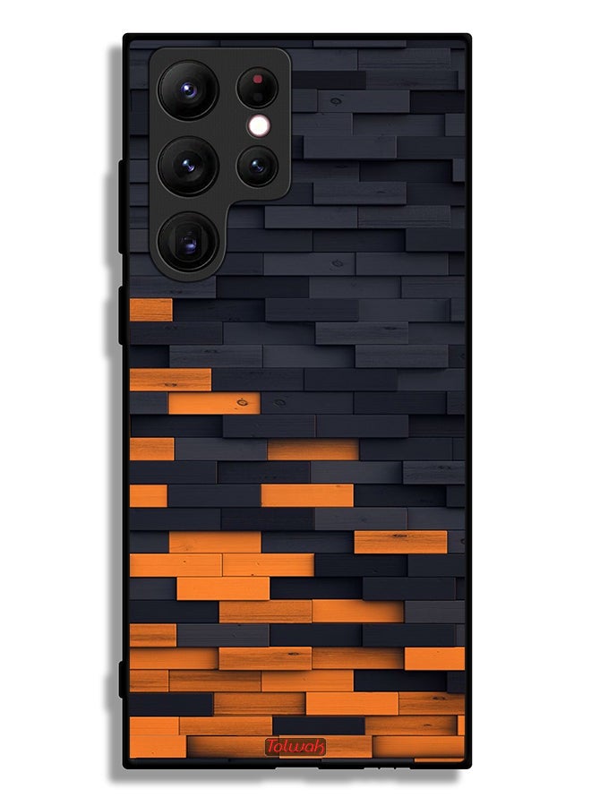 Tolwak Samsung Galaxy S22 Ultra 5G Protective Case Cover Wooden Wall - Image 3