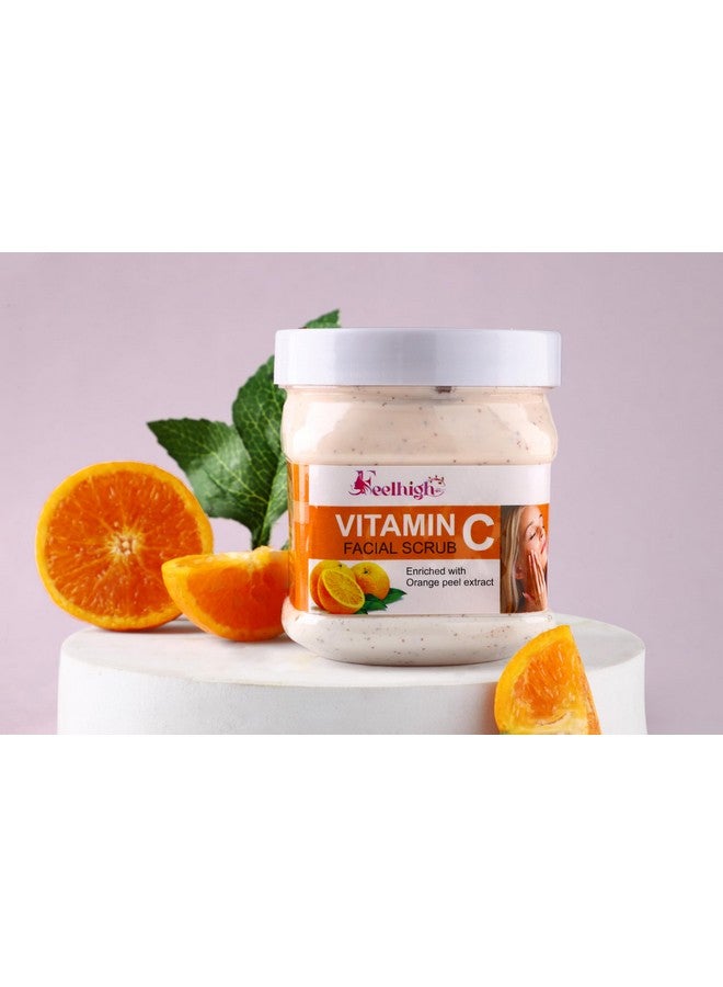 Feelhigh Combo Papaya Scrub Enriched with Papaya, Aloe vera And Vitamin E Extract 500ml And Vitamin C Scrub Enriched with Orange Peel Extract 500ml helps to Skin Brightening500ml Pack 2 Men And Women Facial scrubs - Image 4