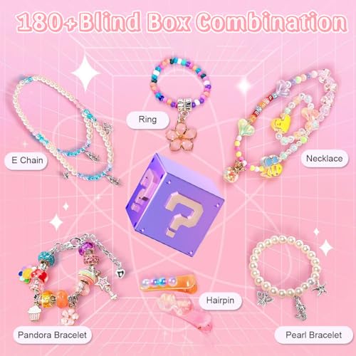 PATPAT® DIY Bracelet Making Set, Crackle Pearl Beads Spacers Kit Jewelry Making Charm Bracelet Making Birthday Christmas Gift for Girls Kids 8-12 Years Old - Image 4