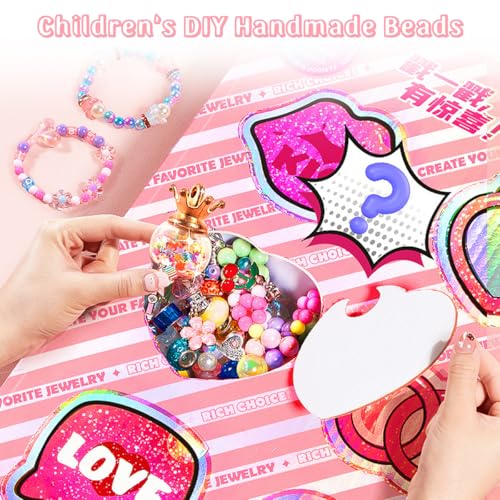 PATPAT® DIY Bracelet Making Set, Crackle Pearl Beads Spacers Kit Jewelry Making Charm Bracelet Making Birthday Christmas Gift for Girls Kids 8-12 Years Old - Image 5