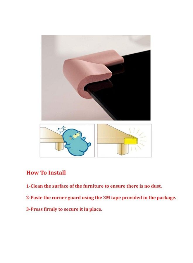 Safe-O-Kid High Density U Shaped Small Size Nbr Corner Cushions (Pack Of 12 Light Brown) - Image 3