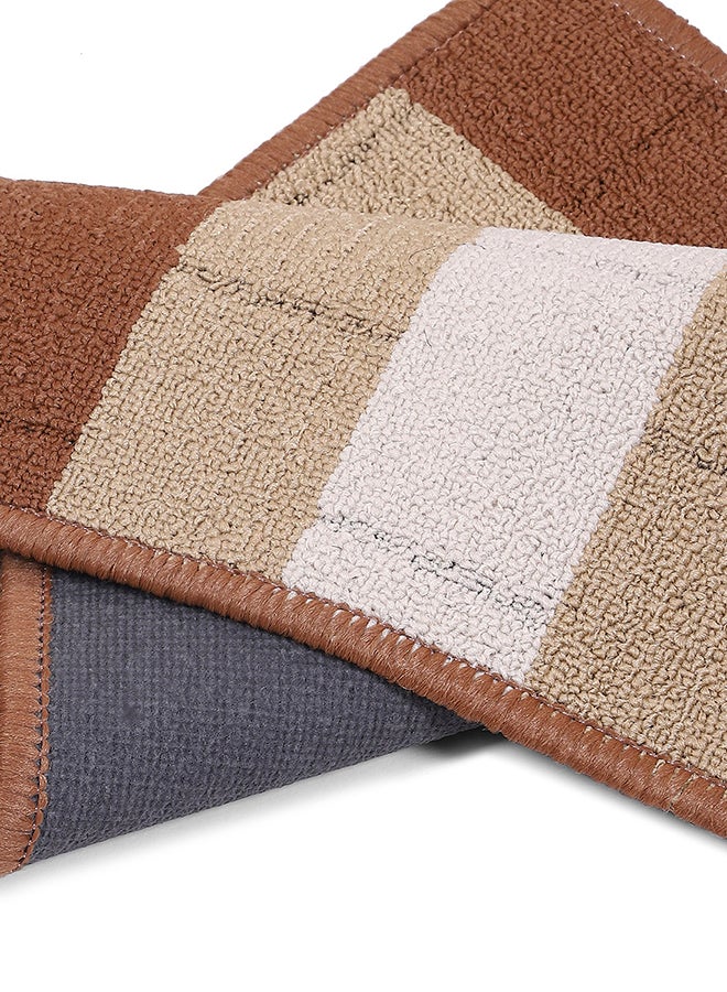 Status حصيرة مدخل أمامية مضادة للانزلاق من ستاتوس كونتراكت|(38x58سم) سجادة غرفة المعيشة لمدخل الباب|حصيرة أرضية من البولي بروبيلين للمنزل|سجادة صغيرة أساسية للمكتب وغرفة النوم والمطبخ| (بني)، مستطيلة - Image 5