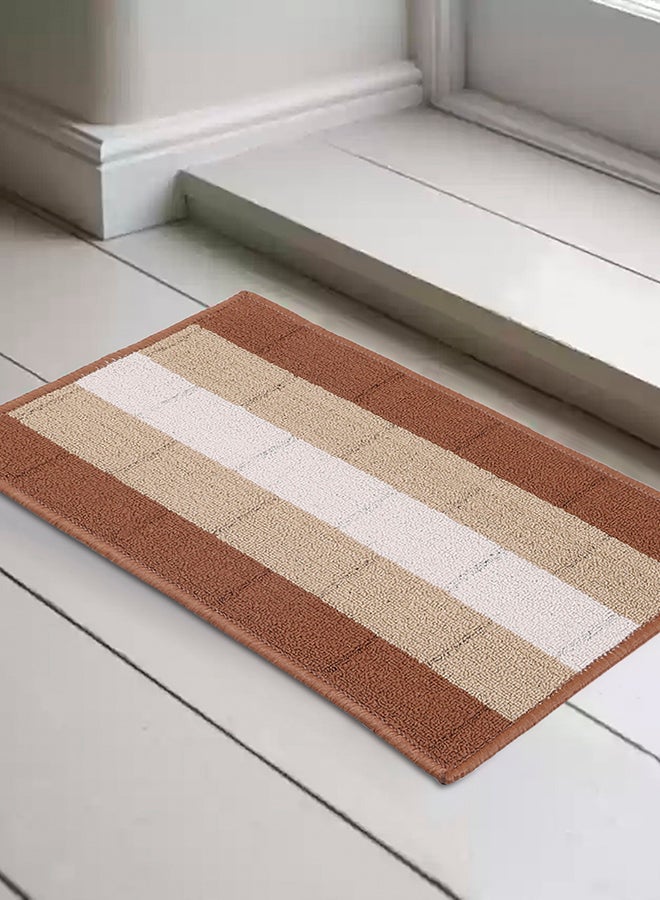 Status حصيرة مدخل أمامية مضادة للانزلاق من ستاتوس كونتراكت|(38x58سم) سجادة غرفة المعيشة لمدخل الباب|حصيرة أرضية من البولي بروبيلين للمنزل|سجادة صغيرة أساسية للمكتب وغرفة النوم والمطبخ| (بني)، مستطيلة - Image 1