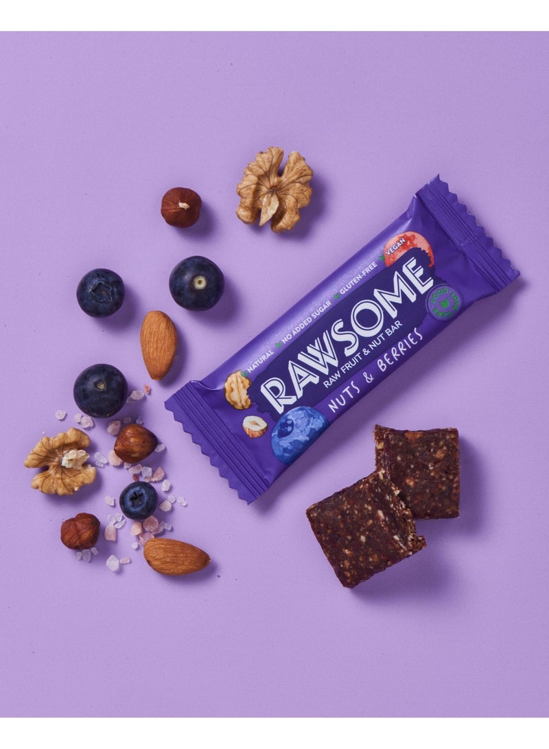Rawsome Nuts & Berries Fruit & Nut Bar | Natural | Gluten Free | No Added Sugar | 16x40g - Image 2