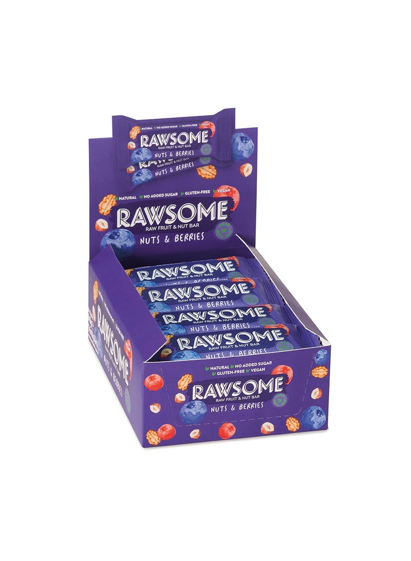 Rawsome Nuts & Berries Fruit & Nut Bar | Natural | Gluten Free | No Added Sugar | 16x40g - Image 1