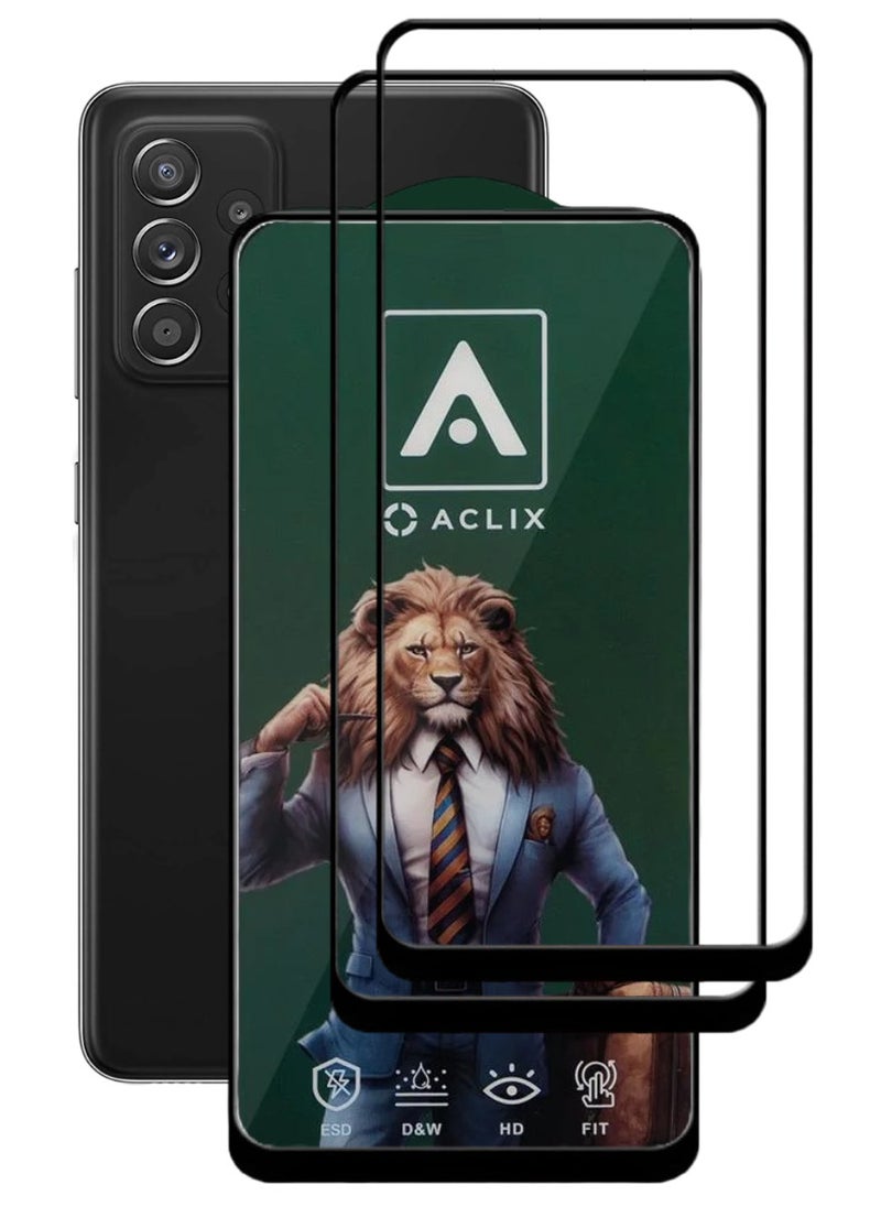 ACLIX 2 Pieces Antistatic ESD Dustproof Premium Quality High Definition Tempered Glass Screen Protector Designed For Samsung Galaxy A52 5G - Image 1