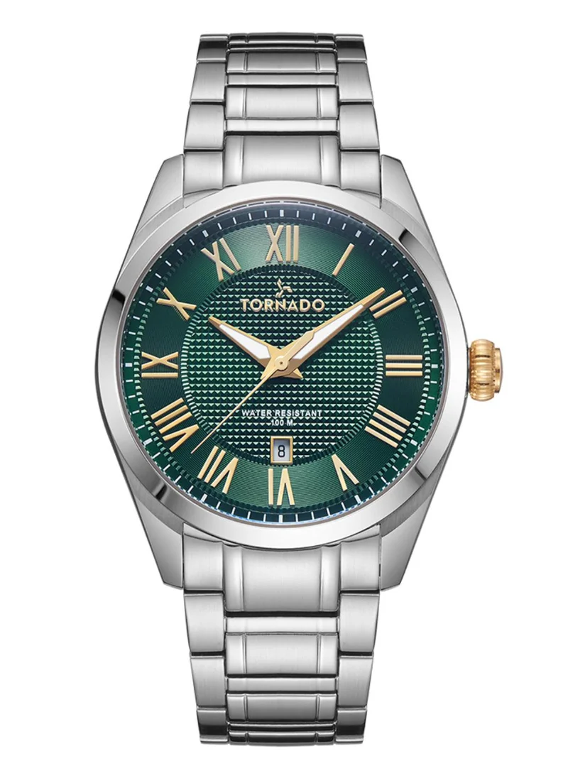 تورنيدو Tornado CELESTIA CLASSIC T8007-SBSHG Men's Analog Display Watch & High Quality Solid Stainlesss Steel Strap Silver