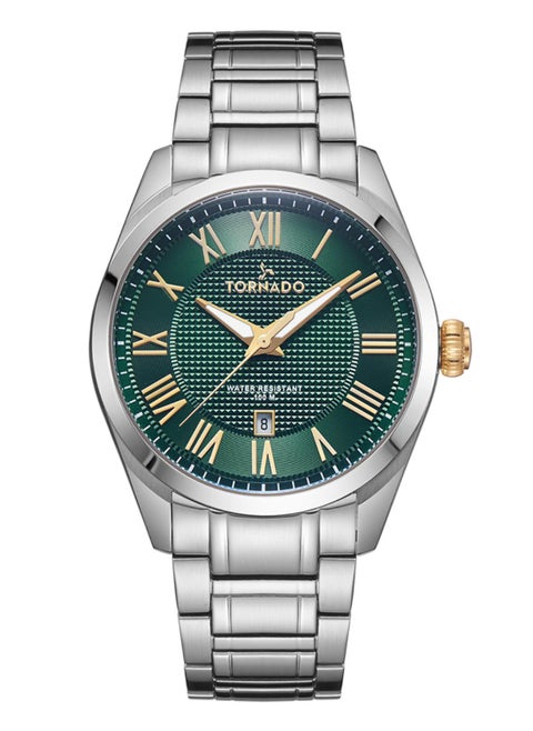 Tornado CELESTIA CLASSIC T8007-SBSHG Men's Analog Display Watch & High Quality Solid Stainlesss Steel Strap Silver