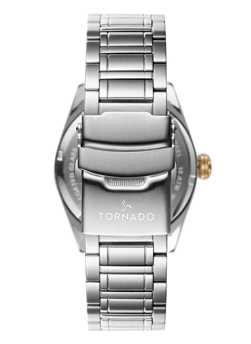 Tornado CELESTIA CLASSIC T8007-SBSHG Men's Analog Display Watch & High Quality Solid Stainlesss Steel Strap Silver