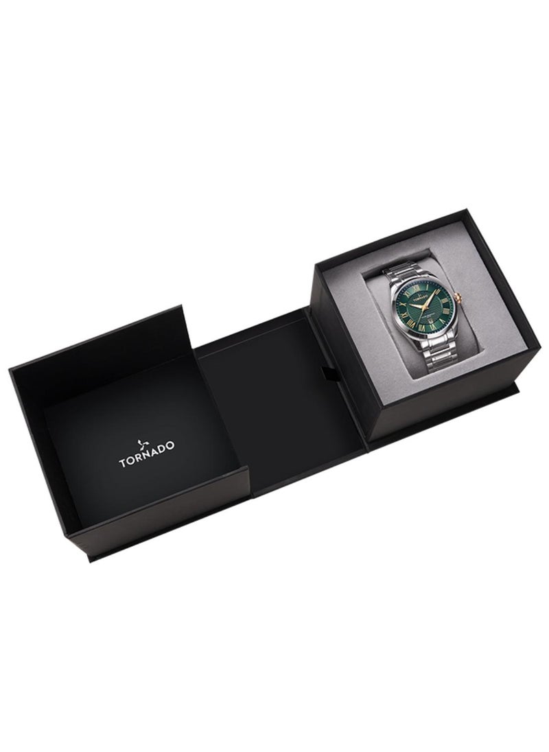 Tornado CELESTIA CLASSIC T8007-SBSHG Men's Analog Display Watch & High Quality Solid Stainlesss Steel Strap Silver