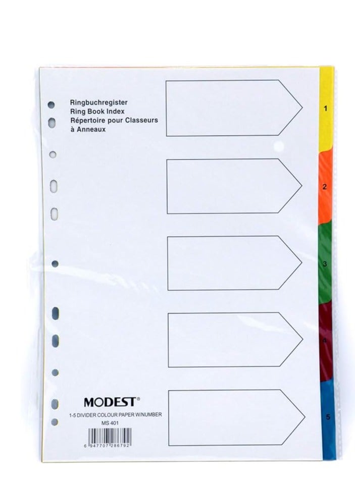 MODEST 5 Tabs Manila Modest Divider White