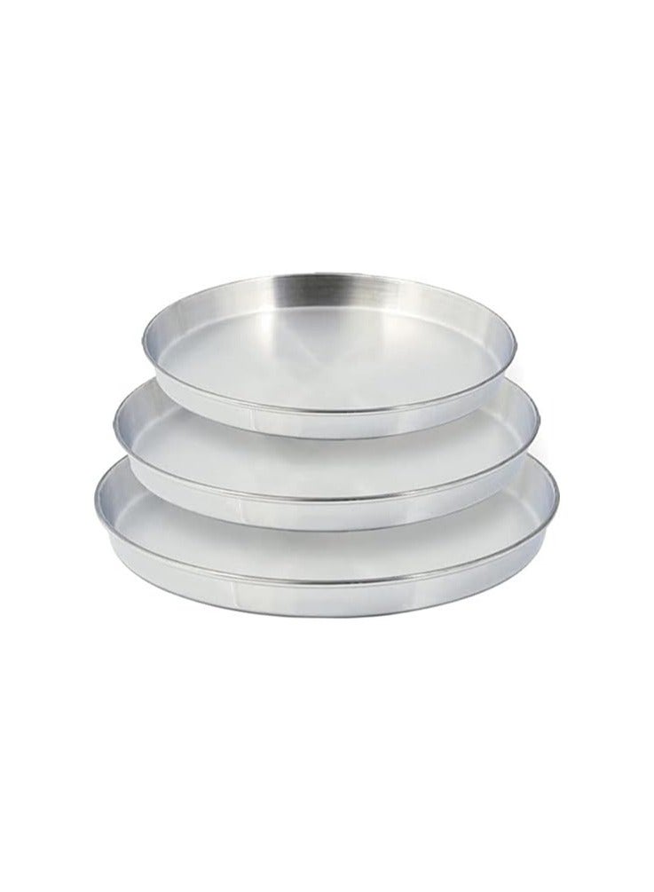 Basbousa tray set, 3 pieces - silver color - size 28-30-34, aluminum - Image 2