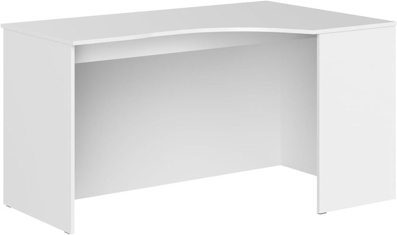 Sky Land Skyland White Ergonomic Corner Office Desk Right-Hand 140x90cm, Reinforced Computer Table with Ergo Cutout and Adjustable Feet, European Quality - Image 2