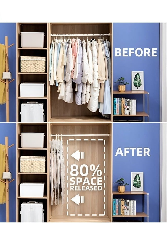 MIXDE 4-Pack Hanging Closet Organizer,Hanging Vacuum Space Saver Bag With Hangers,Vacuum Seal Storage Bag With Suction Pump  - Image 5