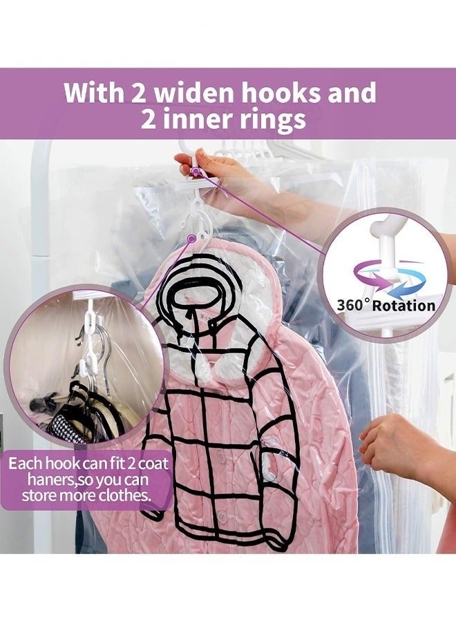 MIXDE 4-Pack Hanging Closet Organizer,Hanging Vacuum Space Saver Bag With Hangers,Vacuum Seal Storage Bag With Suction Pump  - Image 3