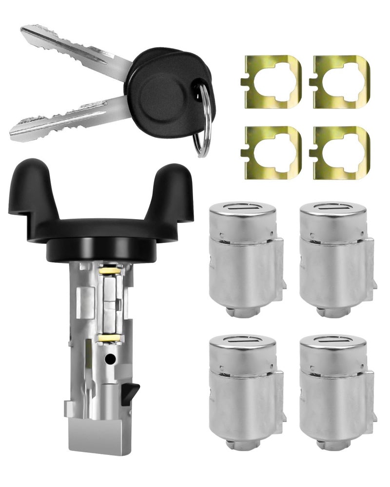 HUQUZN Ignition Switch Door Lock Cylinder Fit for Chevy Express Van GMC Savana Van 2001 2002 2003 2004 2005 2006 2007 Replace 704600 706591, with Keys - Image 1