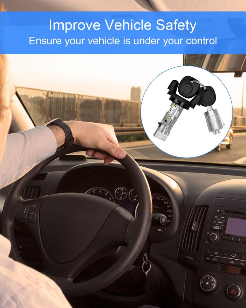 HUQUZN Ignition Switch Door Lock Cylinder Fit for Chevy Express Van GMC Savana Van 2001 2002 2003 2004 2005 2006 2007 Replace 704600 706591, with Keys - Image 4