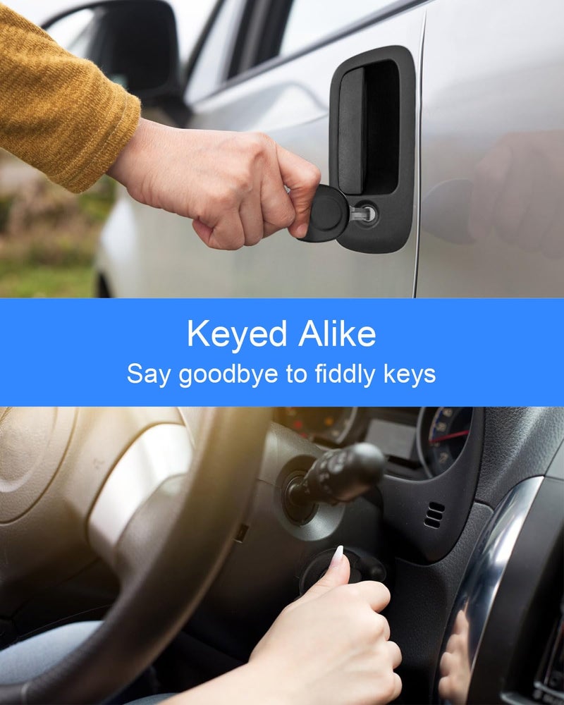 HUQUZN Ignition Switch Door Lock Cylinder Fit for Chevy Express Van GMC Savana Van 2001 2002 2003 2004 2005 2006 2007 Replace 704600 706591, with Keys - Image 5