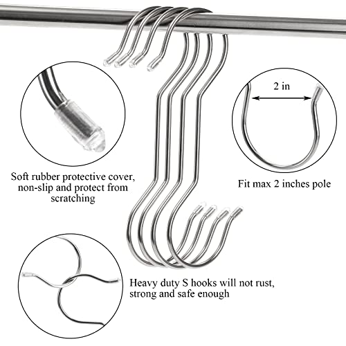 Frcctre 30 Pack Stainless Steel S Hooks Large S Shape Hanging Hooks, 8"/12"/16" Utility Heavy Duty Metal Long S Hook for Garden Kitchen Bathroom Wardrobe, Indoor & Outdoor Use - Image 3
