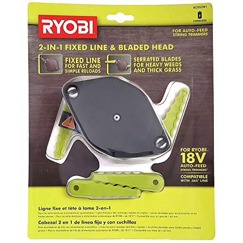 RYOBI 2-in-1 Fixed Line and Bladed Head AC052N1 - Accessory for Auto Feed String Trimmers - Image 1