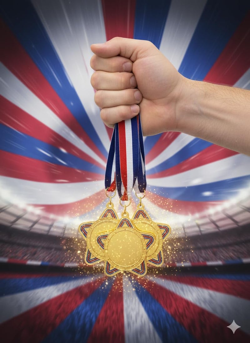 Canbee Sports Medal for School Winner, Olympic, Sports Champion, Cricket, Football, Badminton, Race, Volleyball, Basketball or Office RNR Rewards Madel (Rambo Star - 3 Medals) - Image 4