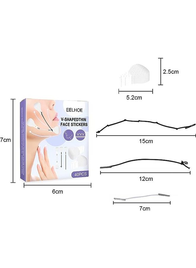 for Face Lift Tape, Invisible Face Lifting Sticker - 40pcs V Line Shaping Face Masks - Double Chin Reducer - Anti-Aging and Anti-Wrinkle Band - Contouring and Firming Face Lift Sheet - Image 2