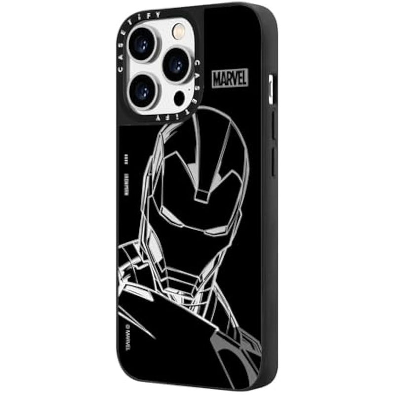 Casetify Mirror iPhone 14 Pro Case 【Iron Man Co-Lab/Reflective / 4.9ft Drop Protection/Compatible with Magsafe】 - Iron Man - Black - Silver on Black - Image 5